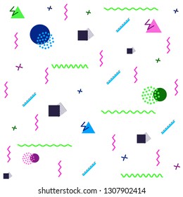 White background Memphis style pattern