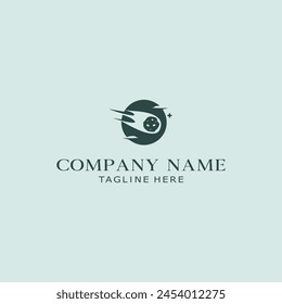 white background meteorite circle logo