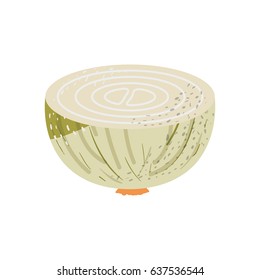 white background of middle onion with stains vector illustration