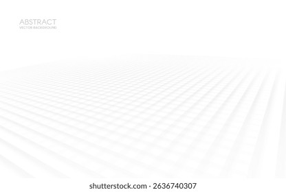 White background. Minimal presentation texture with soft perspective grid and fading depth. Modern geometric design, business card or website template. Vector Illustration.