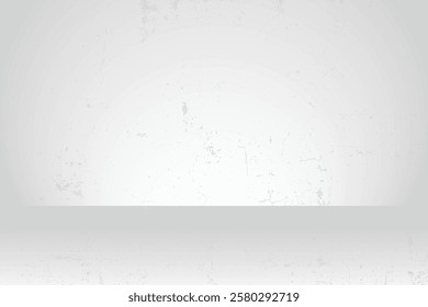 White Background Minimal Solid Textured Studio Template. Old white background Grunge texture Light room Wall. EPS vector illustration