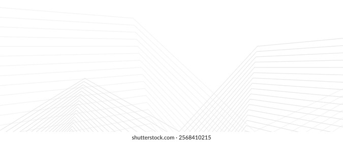 White background with a minimalist style, featuring white, thin, geometric lines creating a layered texture. Simple and modern background. Geometric pattern background vector. White background.