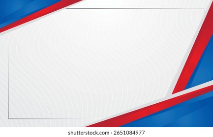 White background with modern blue and red colors for certificate