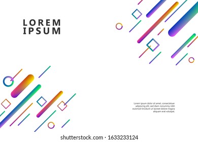 White Background with Modern Colorful Shape Decoration