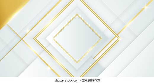 Fondo blanco con una decoración moderna y elegante de líneas doradas. Diseño de vectores de concepto corporativo para afiches, banner, volante, banner de venta de moda, diseño de presentaciones y mucho más