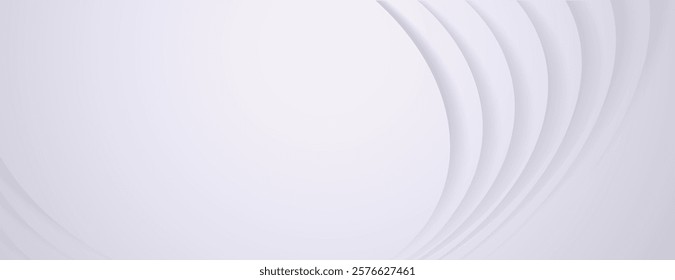 White background with a modern, layered texture. The background is smooth and elegant. White color enhances the background's simplicity. Abstract minimal curved layered texture background vector