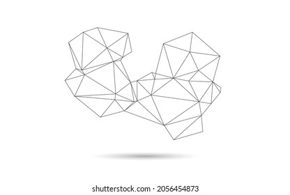 white background, modern low poly lines effect with luxury gradient for backdrop.