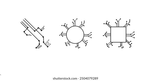 White background with modern technology 