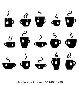 White background. Modern vector design. Creation set. People icon set. Tea cup. Coffee mug vector.