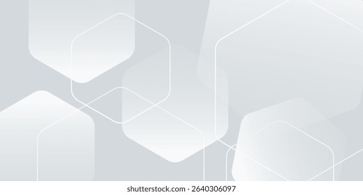 White background modern vector illustration with hexagon shape art