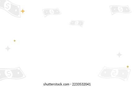 White background with money elements floating in the air.Finance concept vector illustration.