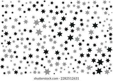 white background of monochrome, black and gray stars