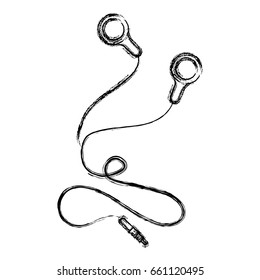 white background with monochrome blurred silhouette of stereo headphones vector illustration