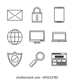 white background with monochrome icons of e-commerce and shopping