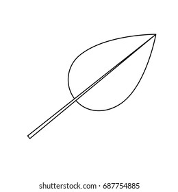 white background with monochrome silhouette of heart shaped leaf vector illustration