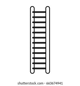 white background with monochrome silhouette of ladder vector illustration
