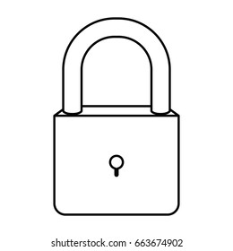 white background with monochrome silhouette of padlock vector illustration