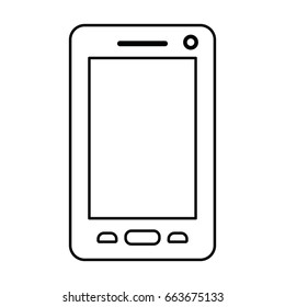 white background with monochrome silhouette of smartphone vector illustration