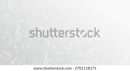 White background with musical notes. Treble clef. Vector illustration .