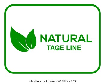 white background  natural tage line logo, Natural tage line vector logo or icon