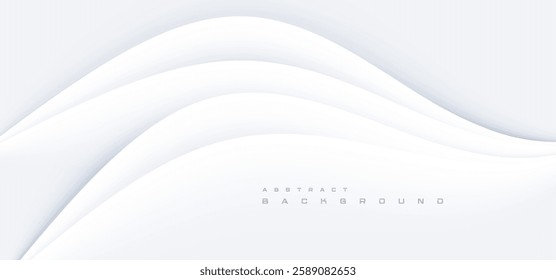 White background neumorphic abstract, Digital technology connect, cyber information communication, innovation future tech data, internet network connection, Ai big data, blue line dot illustration 3d