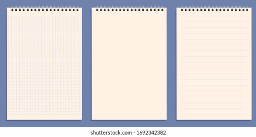 The white background of a notebook sheet to write a message.