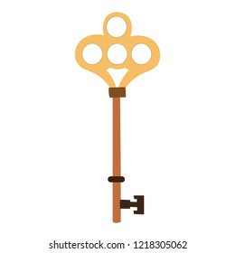 white background, old vintage key