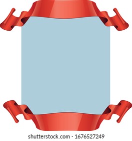 fondo blanco en el vector de cuadro de cinta roja