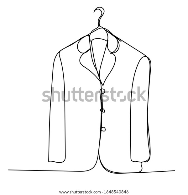 White Background Oneline Drawing Clothes On Stock Vector (Royalty Free ...