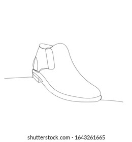 white background, one-line drawing men's shoes
