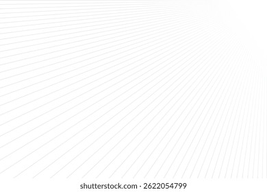 Arrière-plan blanc avec ornement en ligne droite à perspective unique donne une impression de design futuriste