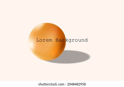 white background with orange ball and shadow. vector illustration