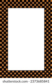 White background with orange frame