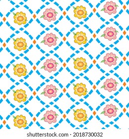 fondo blanco con estampado floral naranja y rosa para tela, cubierta y cerámica