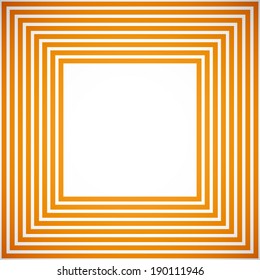 white background with orange square and stripe line pattern (vector)