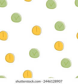 White Background With Oranges and Green Circles