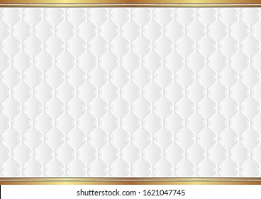 white background with ornament and golden border