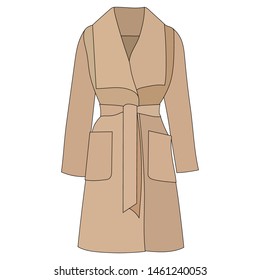 white background, outerwear coat, raincoat, brown