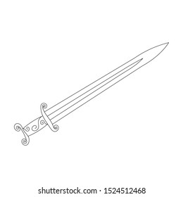 White Background Outline Sword Saber Cold Stock Vector (Royalty Free ...