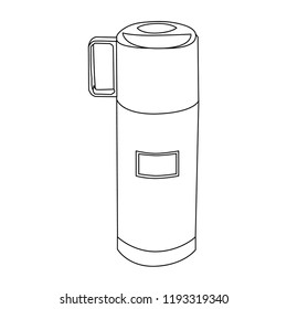 white background, outline, thermos for drinks