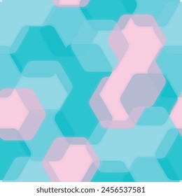 White background and pastel multicolor hexagon seamless pattern.   Fresco for interior printing, Wallpapers. Mural art.