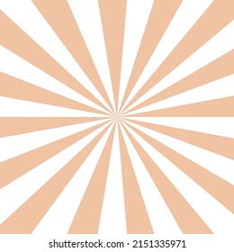 White background with pastel sun rays. Abstract summer sun shine. Flat vector illustration