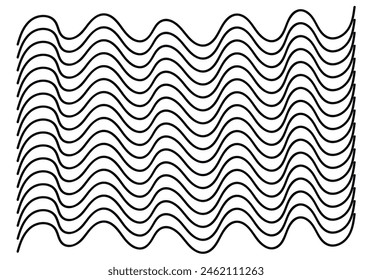 Fondo blanco con patrón en líneas curvas negras en ondas.
