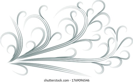 White background. Pattern of curved lines.
