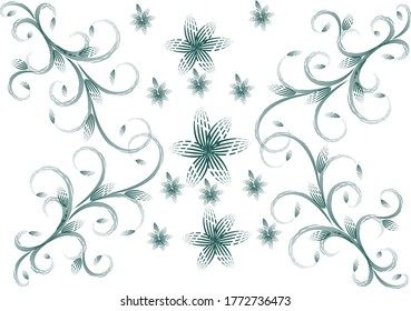 White background. Pattern of curved lines.