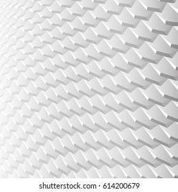 White background with pattern of hexagonal tiles overlayed like fish scales