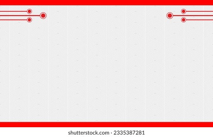 White background with pattern and red accent