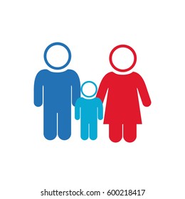 white background of pictogram with couple and son vector illustration