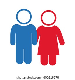 white background of pictogram with couple vector illustration