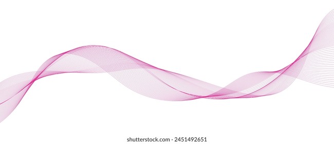 Weißer Hintergrund mit rosa fließenden Wellenlinien. Vektorillustration